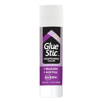 Avery 00226 1.27 oz Permanent Glue Stic - Applies Purple, Dries Clear