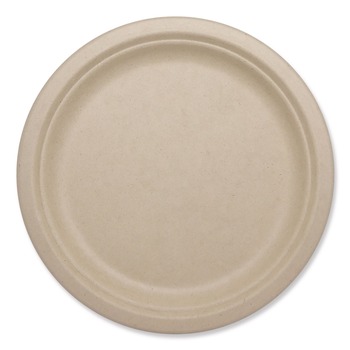 World Centric PL-SC-U10-LFP 10.1 in. Diameter Paper Fiber Plates - Natural (800/Carton)