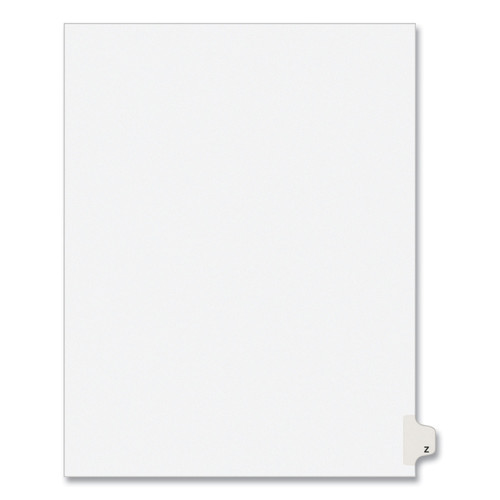Back to School Sale | Avery 01426 11 x 8.5 Avery Style Preprinted Legal Exhibit Side Z 26-Tab Index Dividers - White (25/Pack) image number 0
