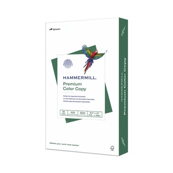 Hammermill 10247-5 100 Bright 28 lbs. Bond Weight 8.5 in. x 14 in. Premium Color Copy Print Paper -  White (500/Ream)