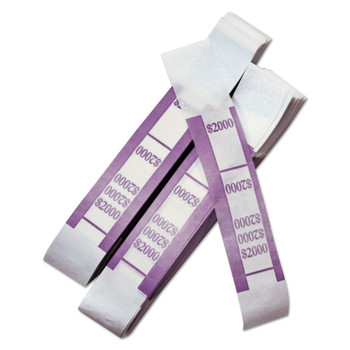 PM Company 55032 20 Dollar Bill 2000 Dollar Self-Adhesive Color-Coded Kraft Currency Straps (1000/Pack)