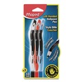 Pens | Maped Helix 224324 Visio Medium 1 millimeter Stick Left-Handed Ballpoint Pen - Assorted Ink/Barrel Colors (3/Pack) image number 0