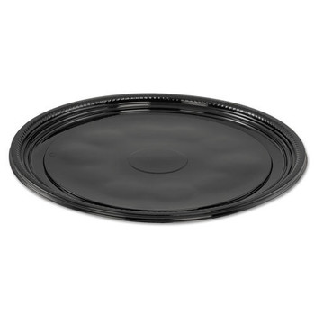 BOWLS AND PLATES | WNA WNA A512PBL 12 in. Diameter Caterline Casuals Thermoformed Plastic Platters - Black (25/Carton)