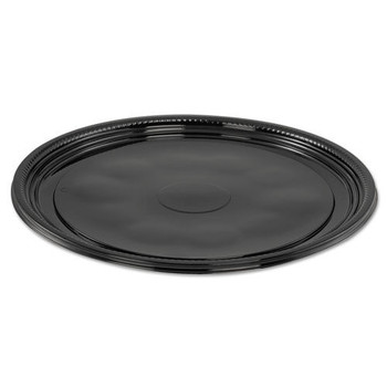 WNA WNA A512PBL 12 in. Diameter Caterline Casuals Thermoformed Plastic Platters - Black (25/Carton)