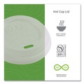 Cups and Lids | Eco-Products EP-ECOLID-8 EcoLid PLA Renewable/Compostable 8 oz Hot Cup Lids - White (800/Carton) image number 5