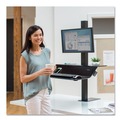 Office Desks & Workstations | Fellowes Mfg Co. 8080101 Lotus VE 29 in. x 28.5 in. x 42.5 in. Single Monitor Sit-Stand Workstation - Black image number 3
