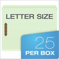 File Folders | Pendaflex 17180EE Straight Tabs 2 in. Expansion 2 Fasteners Letter Size Heavy-Duty Pressboard Folders with Embossed Fasteners - Green (25/Box) image number 4