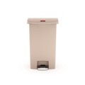 Trash & Waste Bins | Rubbermaid Commercial 1883460 Streamline 18-Gallon Resin Front Step Style Step-On Container - Beige image number 1