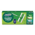 Mops | Swiffer 80810204 Sweep and Mop 12.4 in. x 2.95 in. 2-in-1 Dry/Wet Floor Mopping and Sweeping Kit - Silver Plastic Handle (6/Kit) image number 1