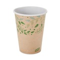 Cups and Lids | Dixie 2342R 12 oz Paper EcoSmart Recycled Fiber Hot/Cold Cups - Kraft/Green (1000/Carton) image number 0
