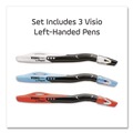 Pens | Maped Helix 224324 Visio Medium 1 millimeter Stick Left-Handed Ballpoint Pen - Assorted Ink/Barrel Colors (3/Pack) image number 1