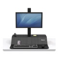 Office Desks & Workstations | Fellowes Mfg Co. 8080101 Lotus VE 29 in. x 28.5 in. x 42.5 in. Single Monitor Sit-Stand Workstation - Black image number 2