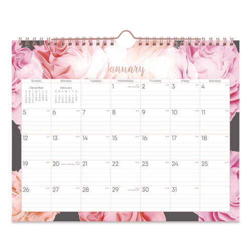 Bulletin Boards | Blue Sky 147480 12-Month (Jan to Dec): 2026 Joselyn Monthly Wall Calendar - Floral Artwork, White/Multicolor Sheets image number 0