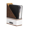 Filing Racks | Bankers Box 07223 4 in. x 9 in. x 11.5 in. Corrugated Cardboard Magazine File - Wood Grain (12/Carton) image number 4