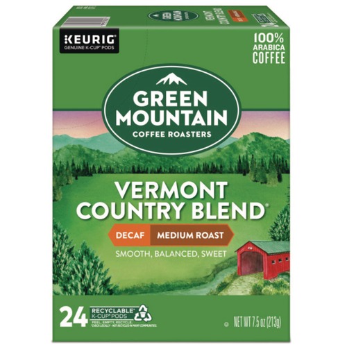Coffee | Green Mountain Coffee 5000330141 Coffee K-Cups - Vermont Country Blend Decaf (24/Box) image number 0