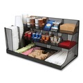 Breakroom Supplies | Mind Reader CMG2MESH-BLK 11.61 in. x 23.9 in. x 12.76 in. 14-Compartment Network Collection Coffee Cup and Condiment Countertop Organizer - Black image number 2