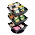 Breakroom Supplies | Mind Reader TEASWIV3T-BLK 6.75 in. x 6.75 in. x 11.5 in. 3-Tier 12-Compartment Anchor Collection Tea and Condiment Carousel Countertop Organizer - Black image number 3