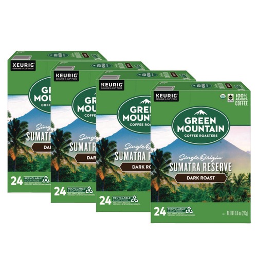Coffee | Green Mountain Coffee 5000366637 Fair Trade Coffee K-Cups - Organic Sumatran Extra Bold (96/Carton) image number 0