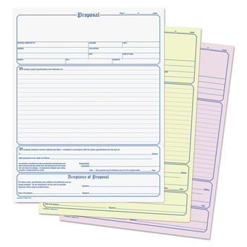 Adams NC3819 8.5 x 11.44 Three-Part Carbonless Contractor Proposal Form (50/Pack)
