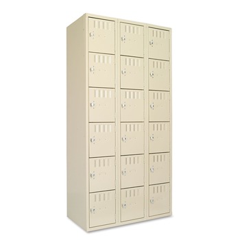 Tennsco BS6-121812-C-SND 36 in. x 18 in. x 72 in. Triple Stack Box Compartments - Sand