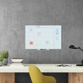 White Boards | U Brands 3967U00-01 35 x 23 Floating Glass Dry Erase Undated One Month Calendar - White image number 1