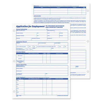  | TOPS 32851 11 in. x 8.38 in. Employee Application (50 Forms/Pad, 2 Pads/Pack)