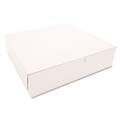 Food Trays, Containers, and Lids | SCT SCH 0969 10 in. x 10 in. x 2.5 in. Paper One-Piece Non-Window Bakery Boxes - White (250/Carton) image number 0