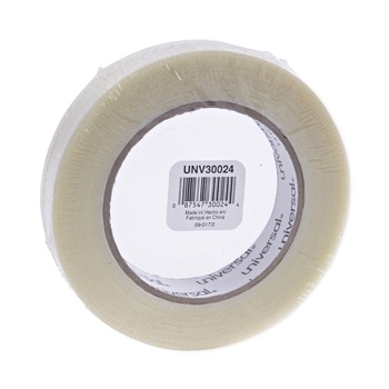 Universal UNV30024 3 in. Core 24 mm. x 54.8 m. #120 Utility Grade Filament Tape - Clear (1-Roll)