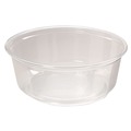 Food Trays, Containers, and Lids | Fabri-Kal 000000000009505100 4.6 in. Diameter x 1.8 in. h 8 oz Microwavable Plastic Deli Containers - Clear (500/Carton) image number 0