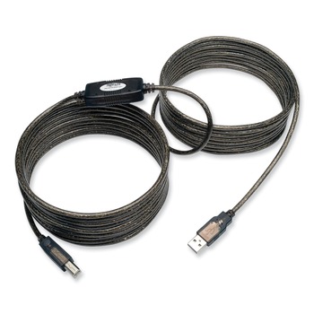 Tripp Lite U042-025 25 ft. A to B (M/M) USB 2.0 Active Repeater Cable - Black