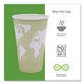 Cups and Lids | Eco-Products EP-BHC16-WAPK 16 oz. World Art Renewable and Compostable Paper Hot Cups - Moss (50/Pack) image number 3