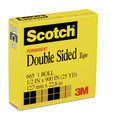 Packing Tapes | Scotch 665 1 in. Core 0.5 in. x 75 ft. Double-Sided Tape - Clear (1-Roll) image number 2
