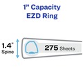 Back to School Sale | Avery 68054 11 in. x 8.5 in. 1 in. Capacity 3 Rings Framed View Heavy-Duty Binders - Black (12/Carton) image number 3