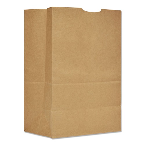  | Ross & Wallace Paper Products 110415 12 in. x 7 in. x 17 in. 75 lbs. Capacity 1/6 BBL Grocery Paper Bags - Kraft (400/Bundle) image number 0