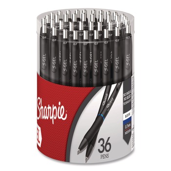  | Sharpie S-Gel 2208552 Sharpie S-Gel Gel Pen Retractable Medium 0.7 mm Blue Ink Black Barrel 36/Pack