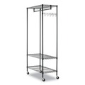 Alera | Alera ALEGR364818BL 48 in. W x 18 in. D x 75 in. H 40 Garments Wire Shelving Garment Rack - Black image number 2