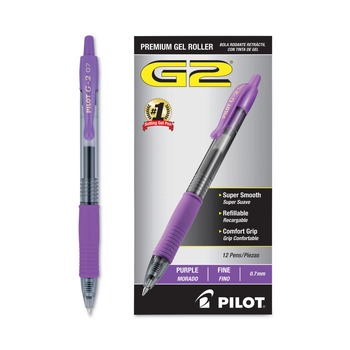 PRODUCTS | Pilot 31029 G2 Premium Fine 0.7 mm Retractable Gel Pen - Purple Ink/Smoke/Purple Barrel (1-Dozen)