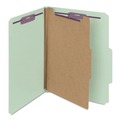 File Folders | Smead 13776 2/5-Cut Tab Pressboard Classification Folders with 4 SafeSHIELD Fasteners - Letter Size/Gray-Green (10/Box) image number 1