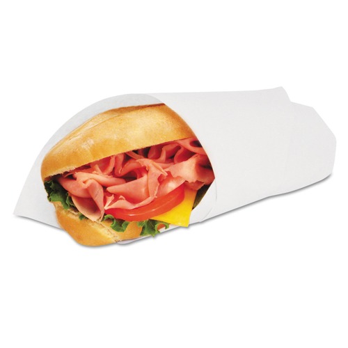 Food Wraps | Bagcraft P057014 Grease-Resistant 14 in. x 14 in. Paper Wraps And Liners - White (1000/Box, 4 Boxes/Carton) image number 0
