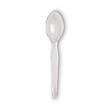 BREAKROOM SUPPLIES | Dixie TH017 6 in. Heavyweight Plastic Cutlery Teaspoon - Crystal Clear (1000/Carton)