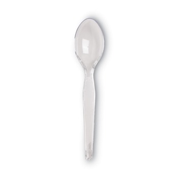 Dixie TH017 6 in. Heavyweight Plastic Cutlery Teaspoon - Crystal Clear (1000/Carton)