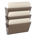 Just Launched | Deflecto 63602RT 14.5 in. x 3 in. x 6.5 in. 3 Sections Unbreakable DocuPocket Wall File - Letter Size, Smoke (3/Pack) image number 2