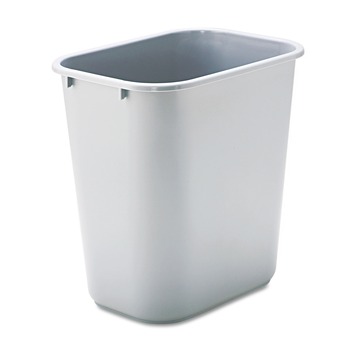Rubbermaid Commercial FG295600GRAY 7-Gallon Rectangular Deskside Wastebasket - Gray