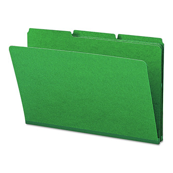 FILING AND FOLDERS | Smead 22546 1/3-Cut Tabs Assorted Legal Size 1 in. Expansion Recycled Heavy Pressboard Folders - Green (25/Box)