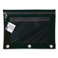 Binders | Charles Leonard 76356 11 in. x 9 in. Two-Pocket Binder-Insertable Pencil Pouch with Mesh Front - Black (6/Pack) image number 3