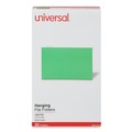 File Folders | Universal UNV14217EE 1/5 Cut Tab Legal Size Deluxe Color Hanging File Folders - Bright Green (25/Box) image number 1