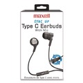 Office Electronics & Batteries | Maxell 199261 USB-C Earbuds, Black image number 1