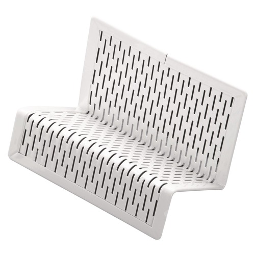 Desk Accessories & Office Organizers | Artistic ART20001WH Urban Collection Perforated Steel Punched Metal Business Card Holder Holds 50 2 in. x 3.5 in. Cards - White image number 0