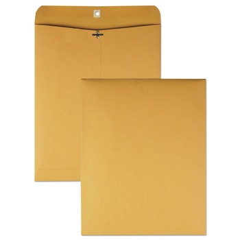 MAILING PACKING AND SHIPPING | Quality Park QUA37805 11.5 in. x 14.5 in. 32 lbs. Bond Weight #14 1/2 Square Flap Clasp/Gummed Closure Clasp Envelope - Brown Kraft (100/Box)