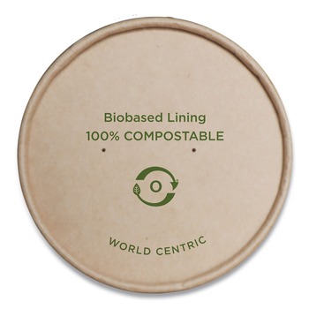 PRODUCTS | World Centric BOLPA8K 3.6 in. Diameter Paper Lids for Bowls - Brown (500/Carton)